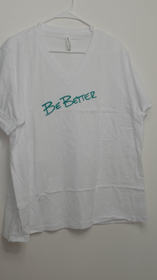 Ladies Relaxed V-Neck - White